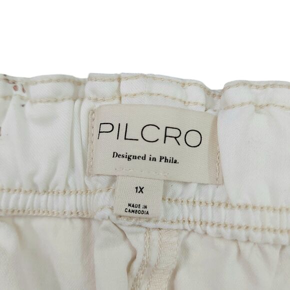 Anthropologie Pilcro Cargo Pants Womens 1X Beige Utility Drawstring Relaxed Fit - Picture 9 of 12